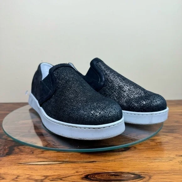 DAVID TATE Valentina Metallic Slip-On Sneaker - Black / Rose Leather - Picture 6 of 15
